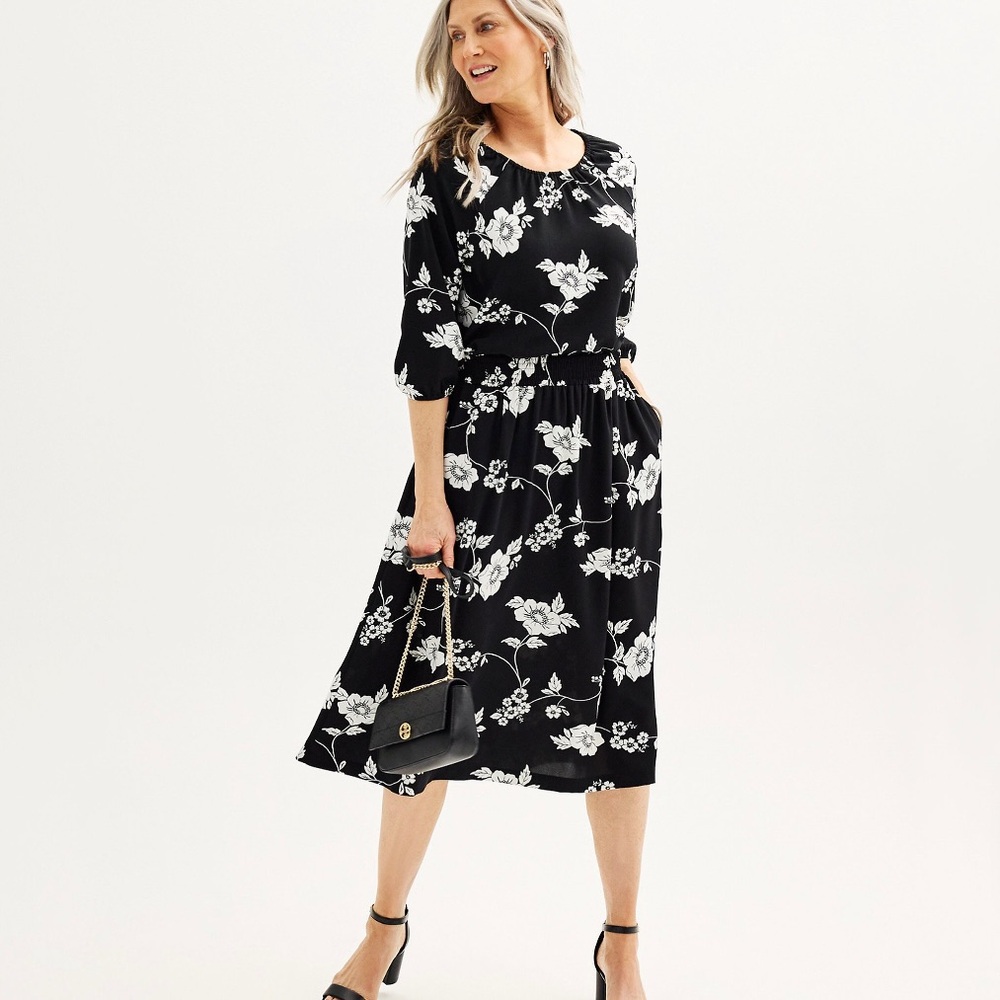 Women's Croft & Barrow® Elastic Waist Midi skirt
